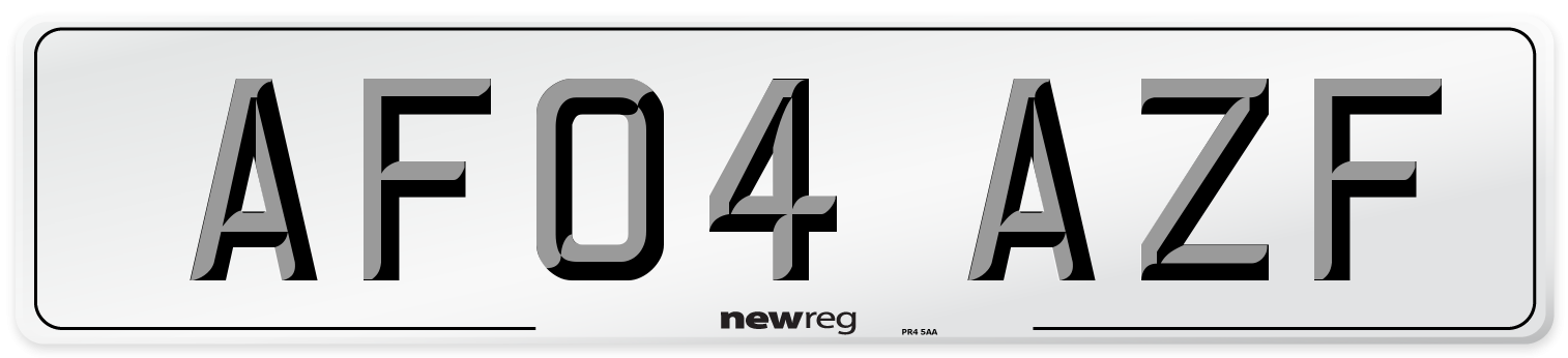 AF04 AZF Number Plate from New Reg